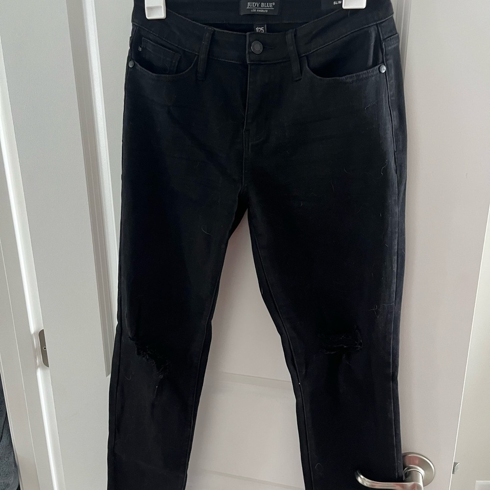 Judy Blue Women's Dark Black Skinny Jeans